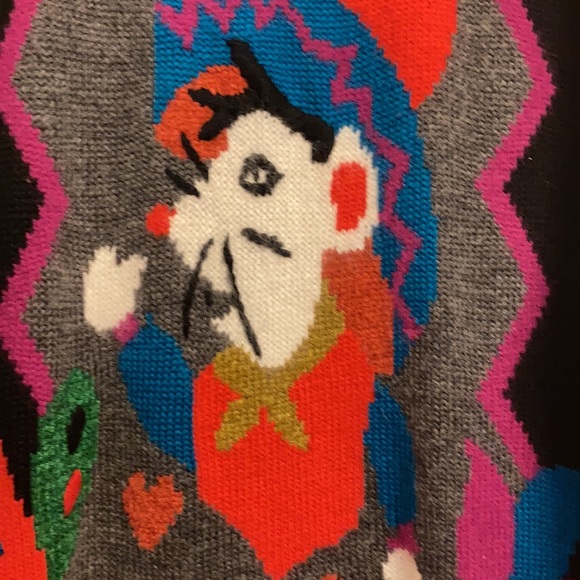 Vintage Mariachi Mouse Pom Pom Fair Isle Sweater Size Medium Ugly Sweater - Picture 3 of 10